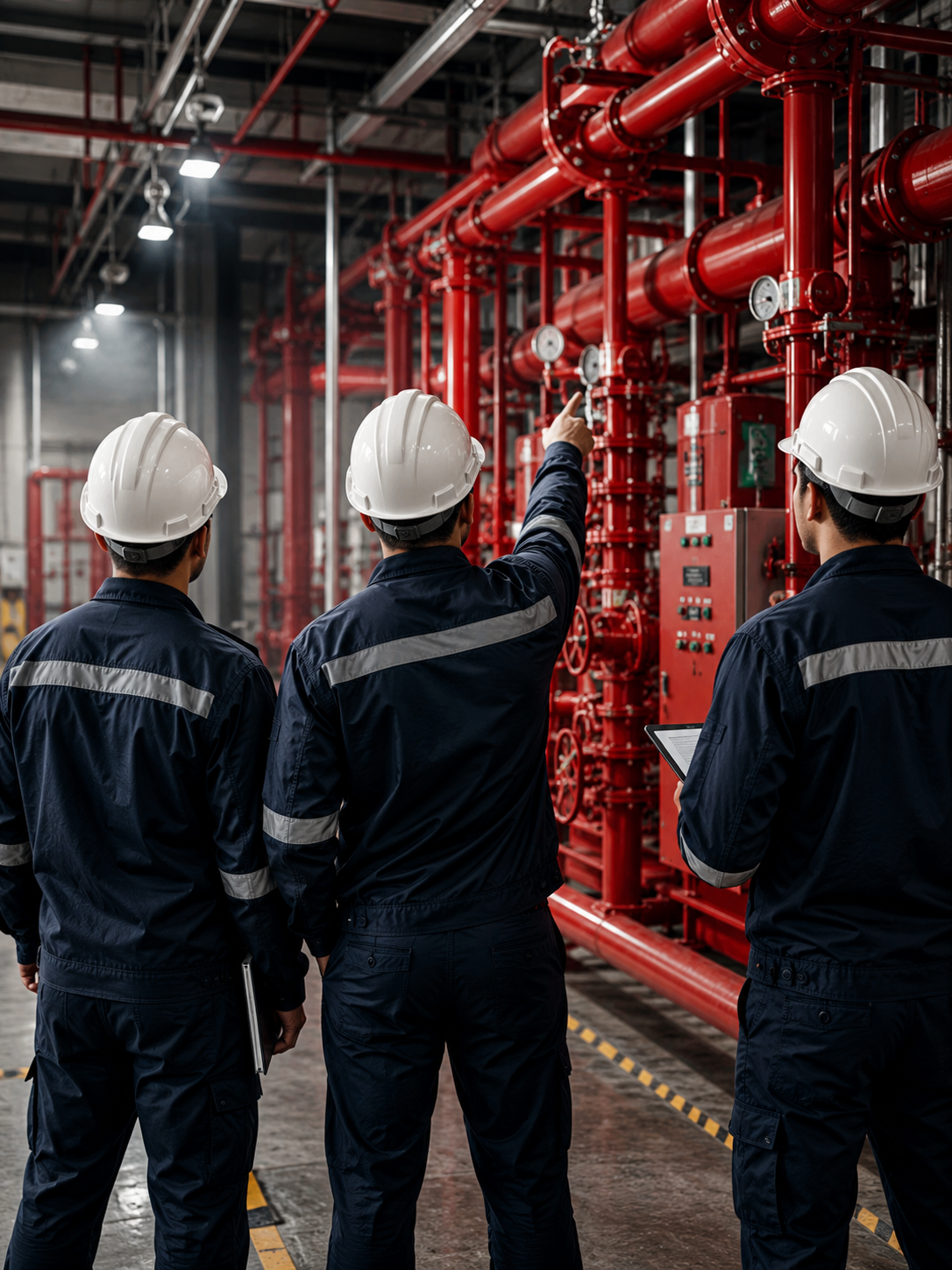 Inspecting the fire-suppression system